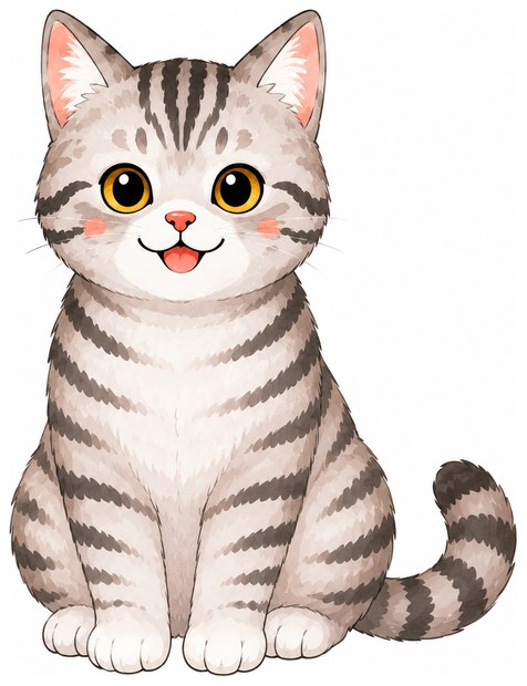 アメリカンショートヘア（入力・集計）のイラスト
